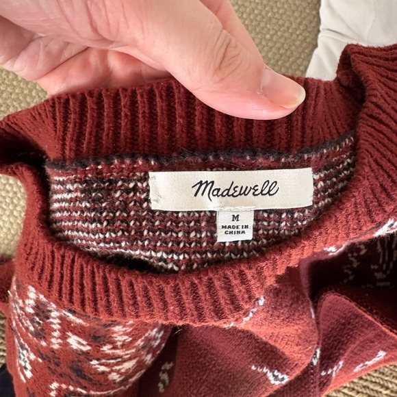 Madewell Burgundy Bandana Patterned Sweater - Picture 3 of 3